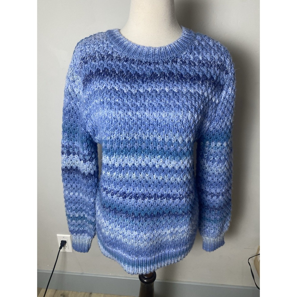 St. John's Bay Striped Crew Neck‎ Crocheted Knit Sweater women's S
